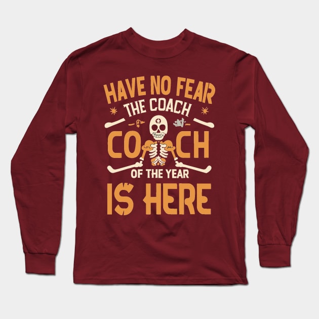 Skeleton Ice Hockey Coach of the year coaching Dad coach Long Sleeve T-Shirt by rhazi mode plagget